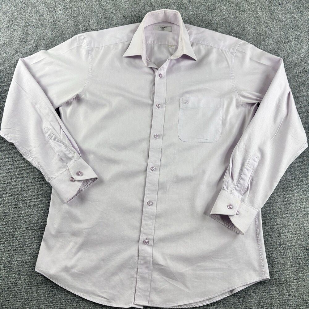 Renoma Mens 95 Shirt Lavender Long Sleeve Pocket Paris